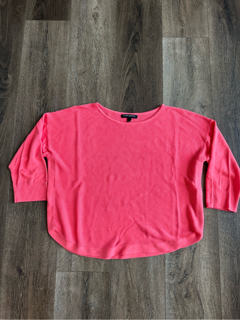 Banana Republic Coral Pink Boatneck Long-Sleeve Sweater Womenโs Size Large